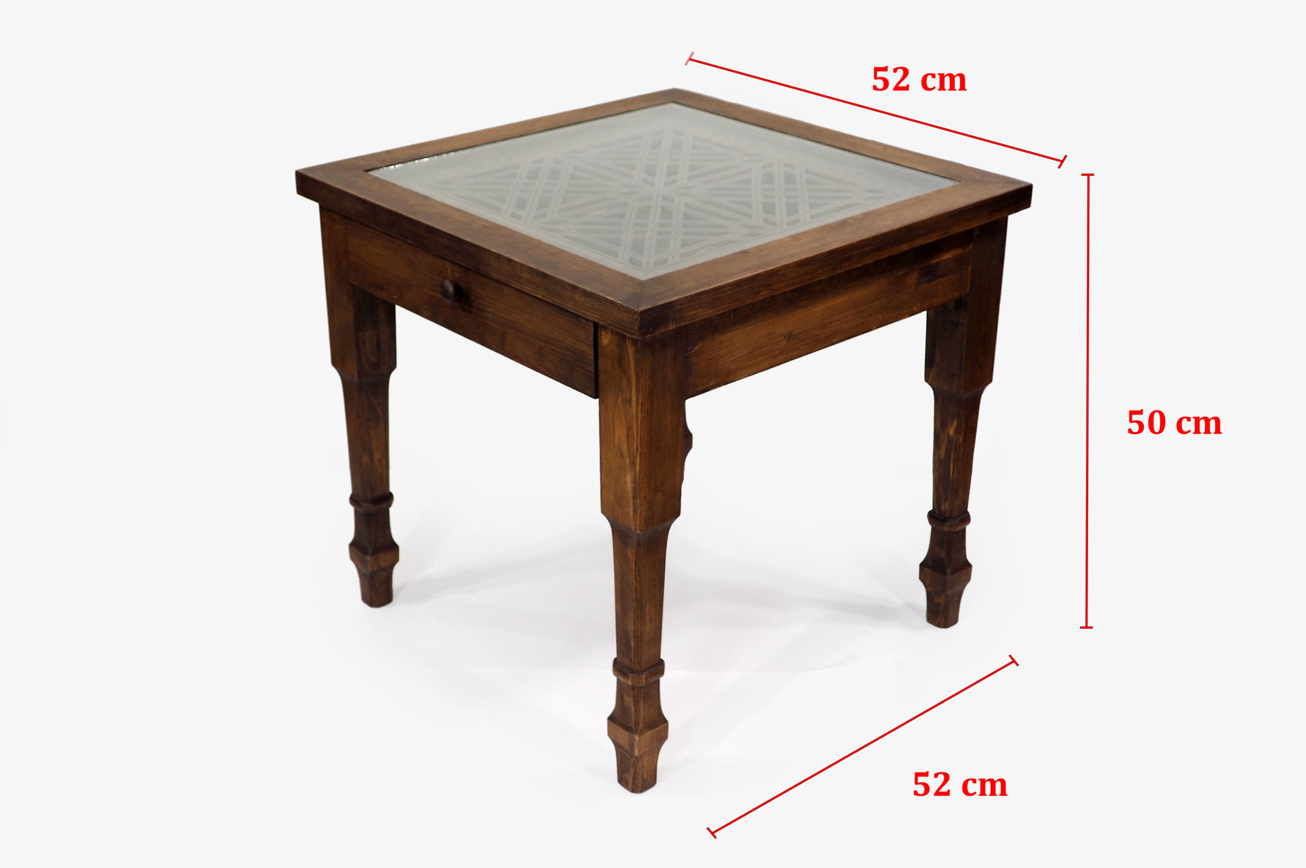 Pinewood Table with Single Drawer - Image 5
