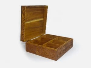 Mulberry Wood Six Sections Tea Box
