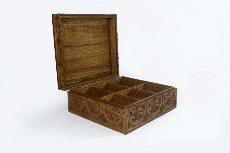 Walnut Wood Six Sections Tea Box