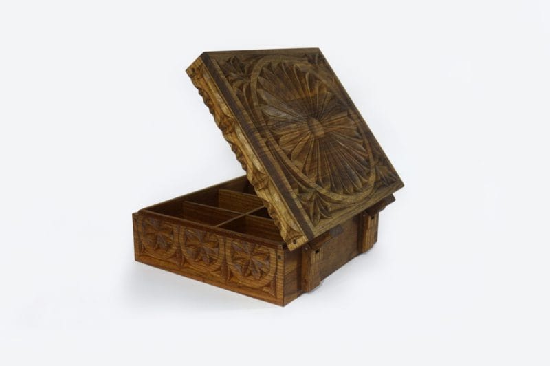 Walnut Wood Six Sections Tea Box - Image 3