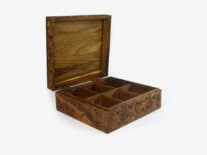 Walnut Wood Six Sections Tea Box