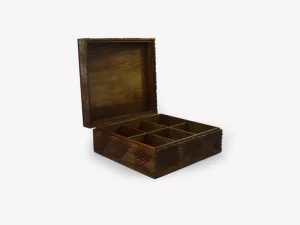 Walnut Wood Six Sections Tea Box