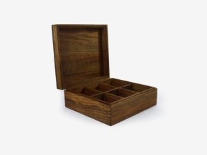 Walnut Wood Six Sections Tea Box