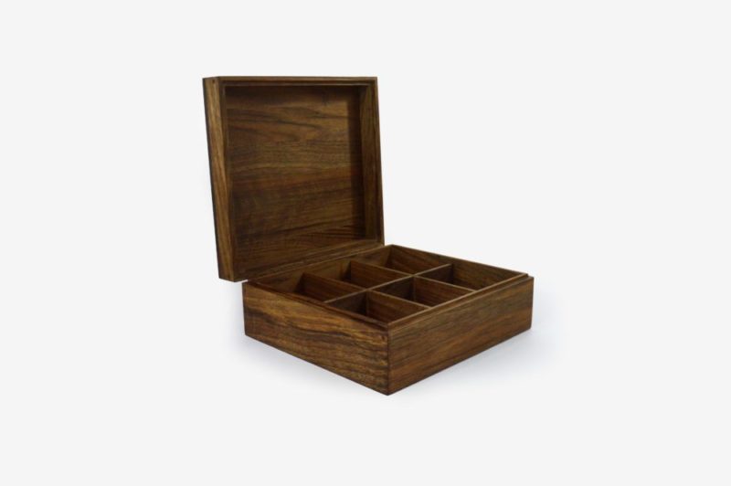 Walnut Wood Six Sections Tea Box