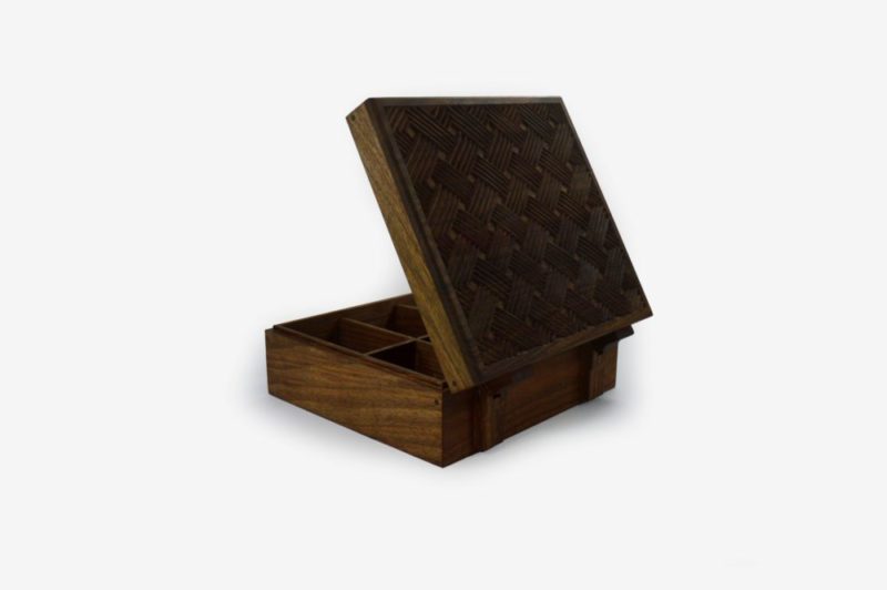 Walnut Wood Six Sections Tea Box - Image 4
