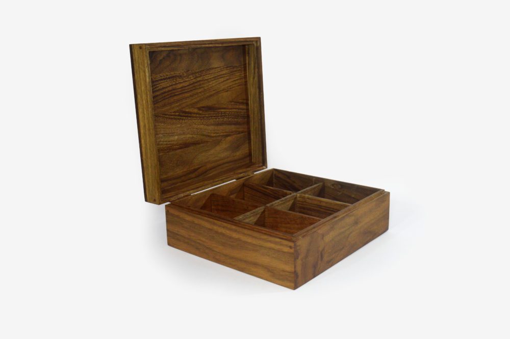 Walnut Wood Six Sections Tea Box - Image 2