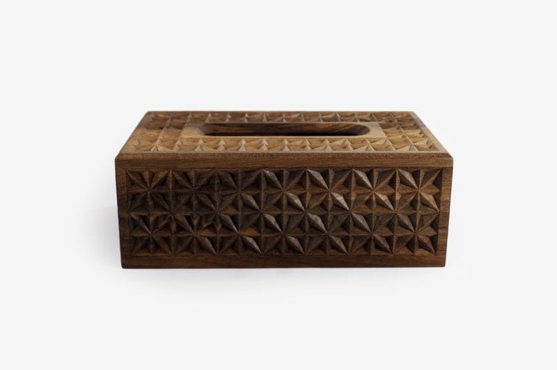 Walnut Wood Tissue Box Cover - Image 2
