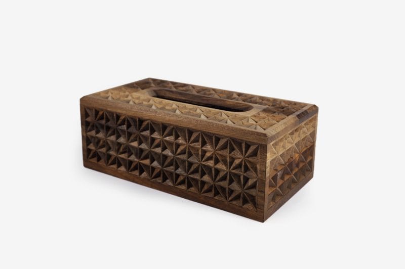 Walnut Wood Tissue Box Cover - Image 3