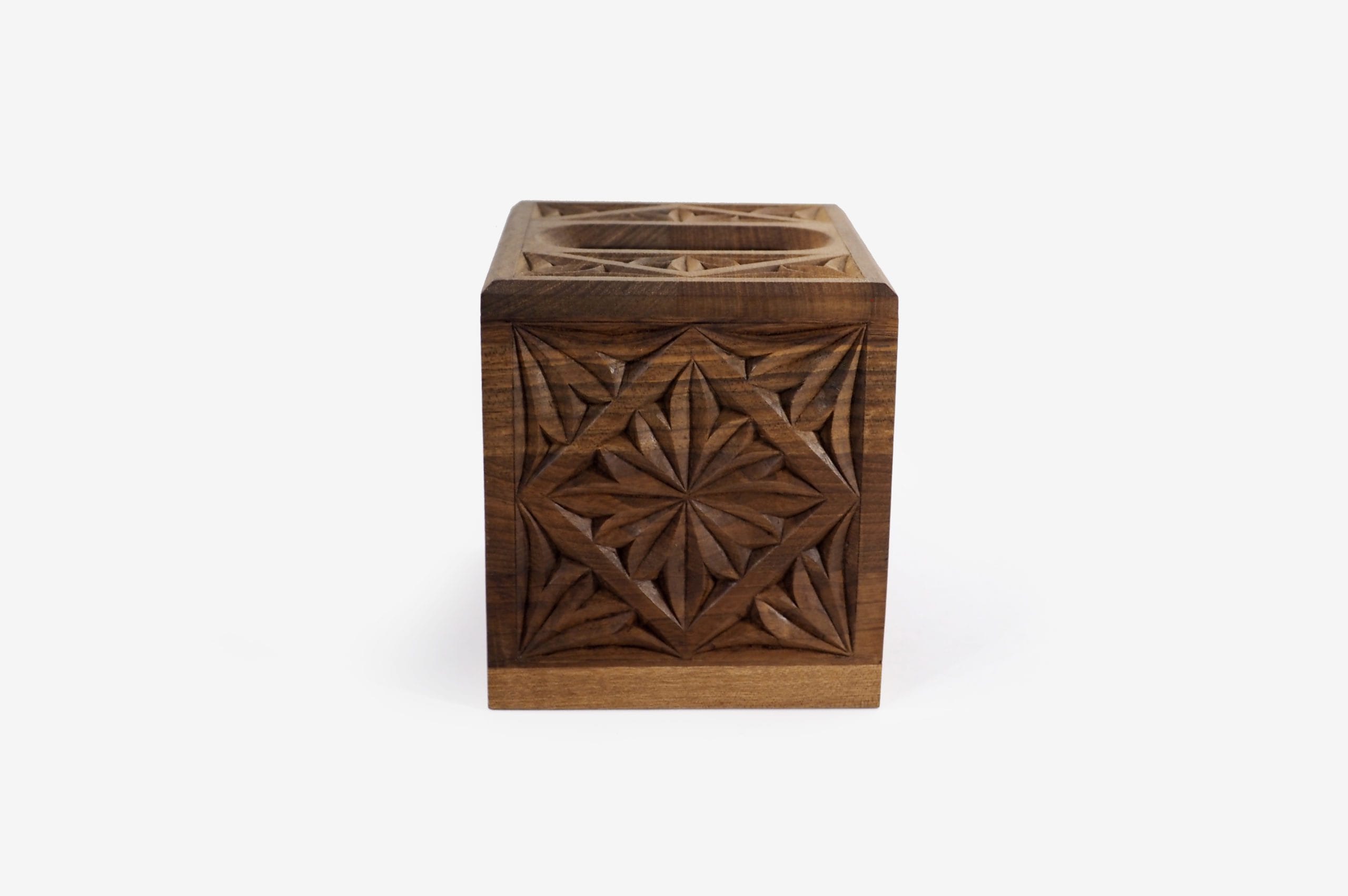 Small Walnut Wood Tissue Box - Image 2