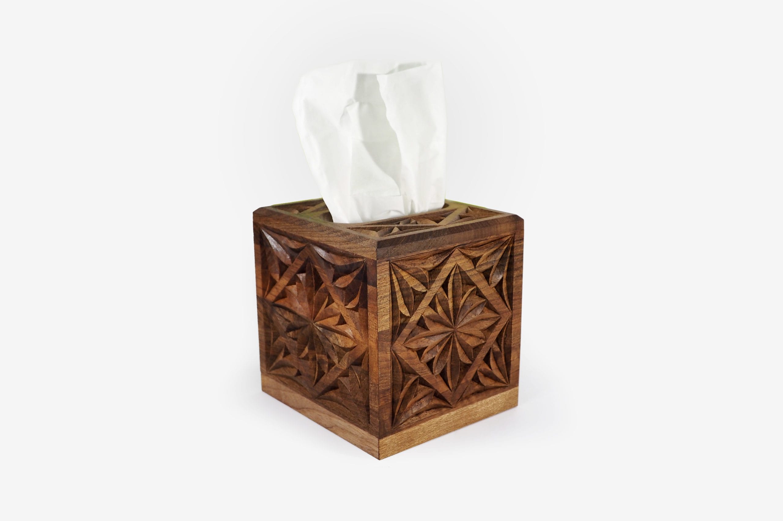 Small Walnut Wood Tissue Box