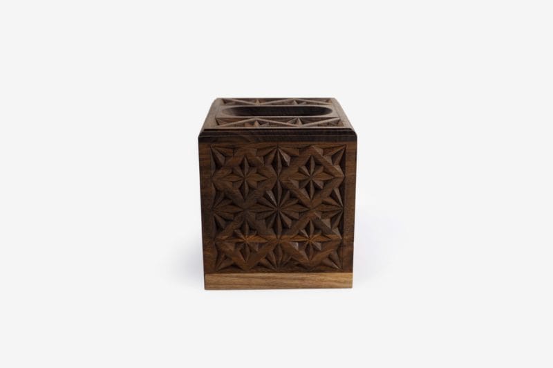 Small Walnut Wood Tissue Box - Image 2
