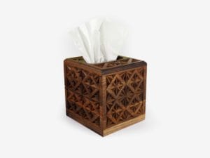 Small Walnut Wood Tissue Box