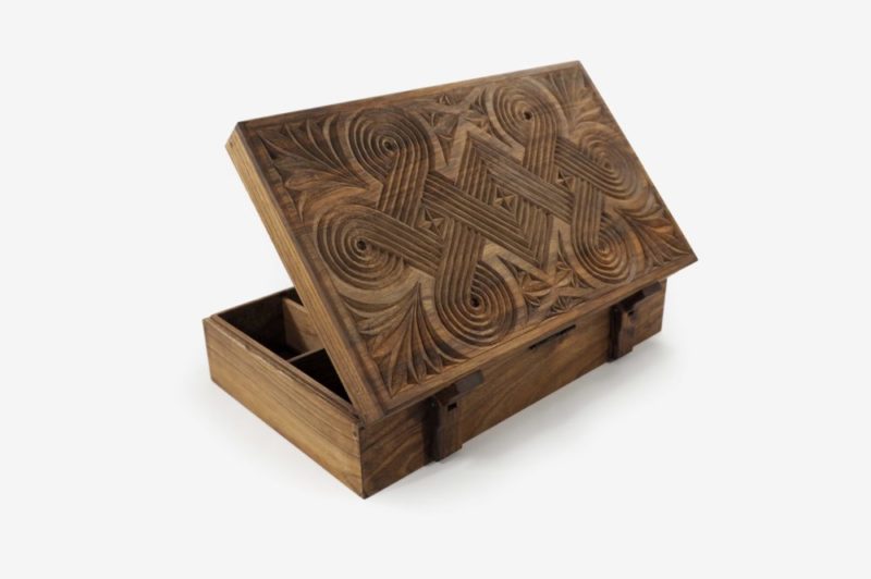 Walnut Wood 10 Sections Tea Box - Image 3