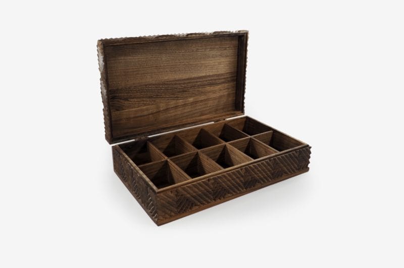 Walnut Wood 10 Sections Tea Box - Image 2