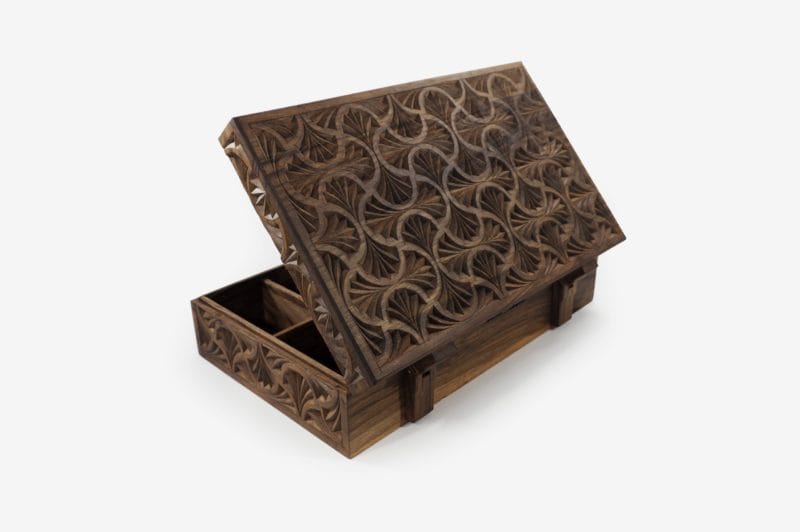 Walnut Wood 10 Sections Tea Box - Image 3