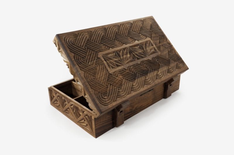 Walnut Wood 10 Sections Tea Box - Image 3