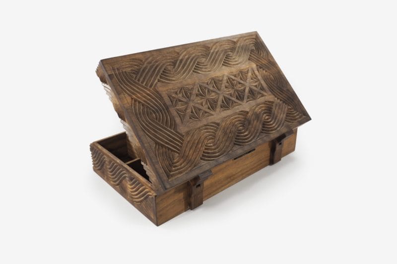 Walnut Wood 10 Sections Tea Box - Image 3