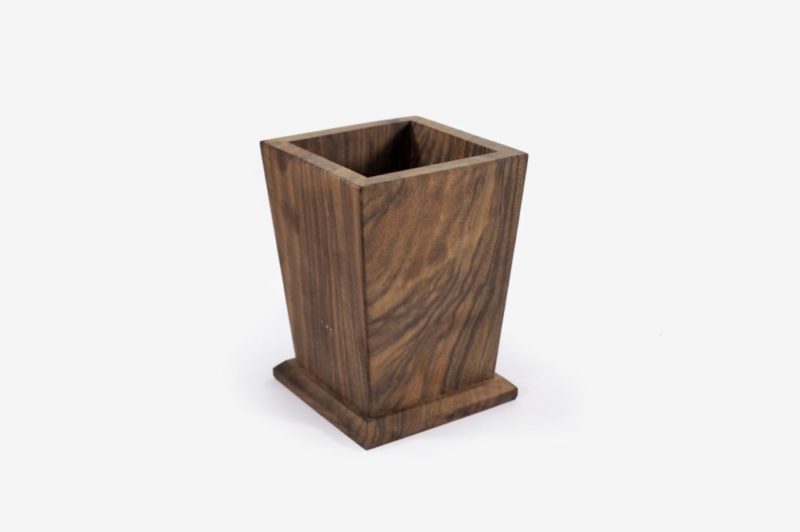 Pencil Holder, Walnut Wood, No Carved - Image 3
