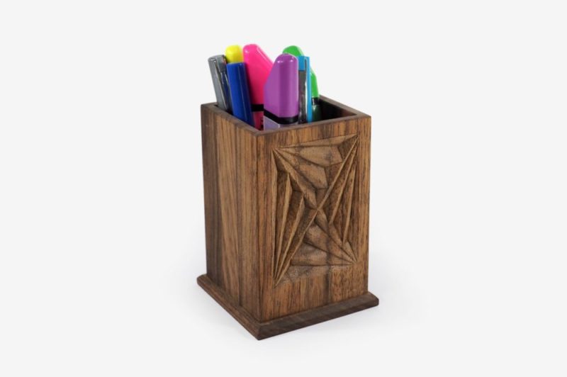 Walnut Wood Pencil Holder - Image 2