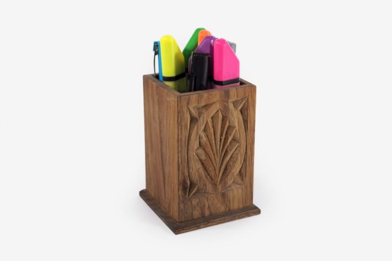 Walnut Wood Pencil Holder - Image 2