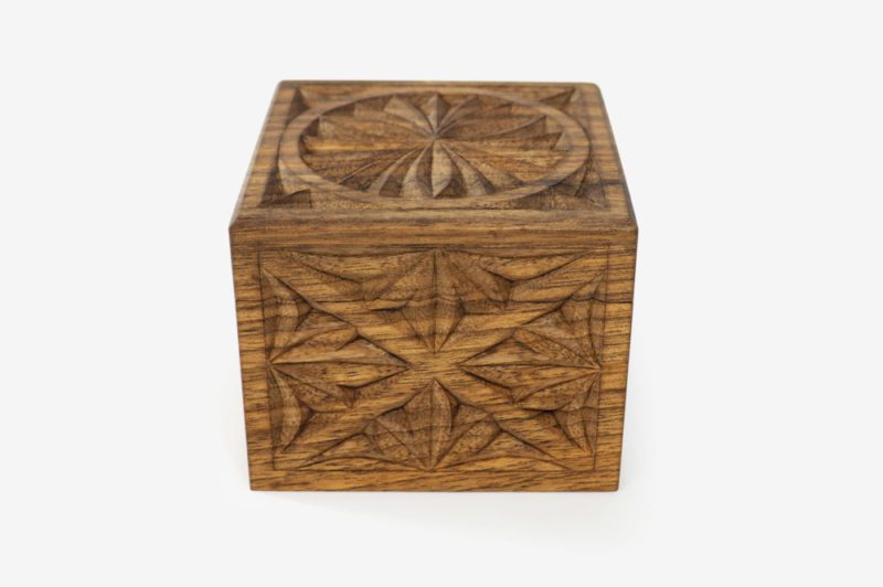 12 x 12cm Walnut Wood Gift Box - Image 5