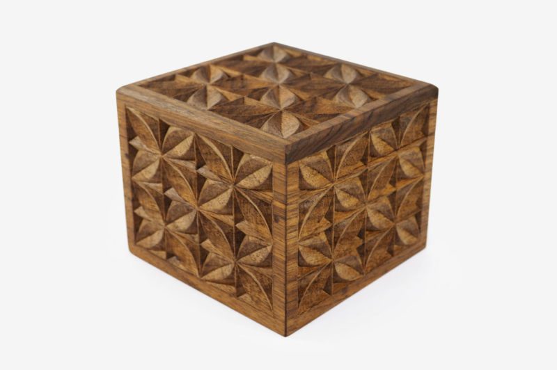 12 x 12cm Walnut Wood Gift Box