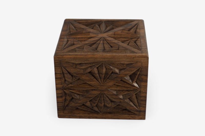 12 x 12cm Walnut Wood Gift Box - Image 5