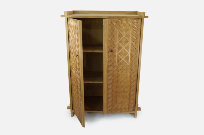 Large Cypress Wood Cabinet - Image 3