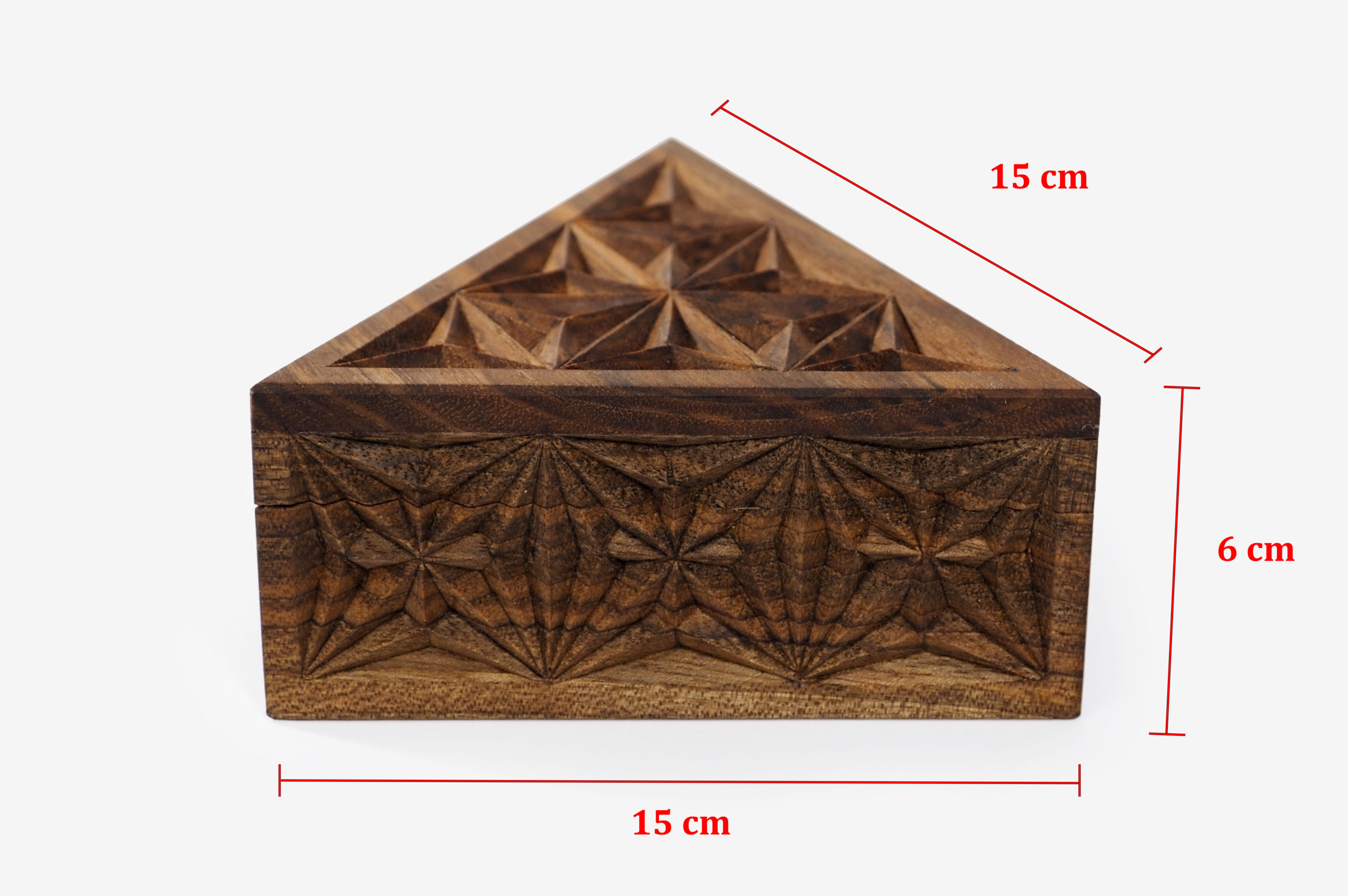 Medium Walnut Wood Triangle Box - Image 6