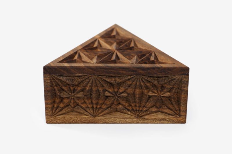 Medium Walnut Wood Triangle Box