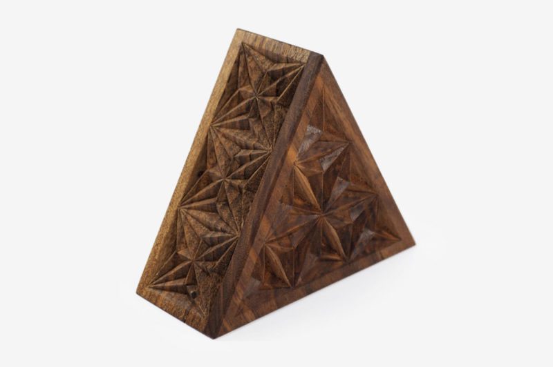 Medium Walnut Wood Triangle Box - Image 5