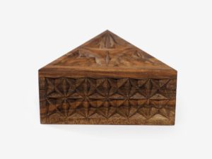 Medium Walnut Wood Triangle Box