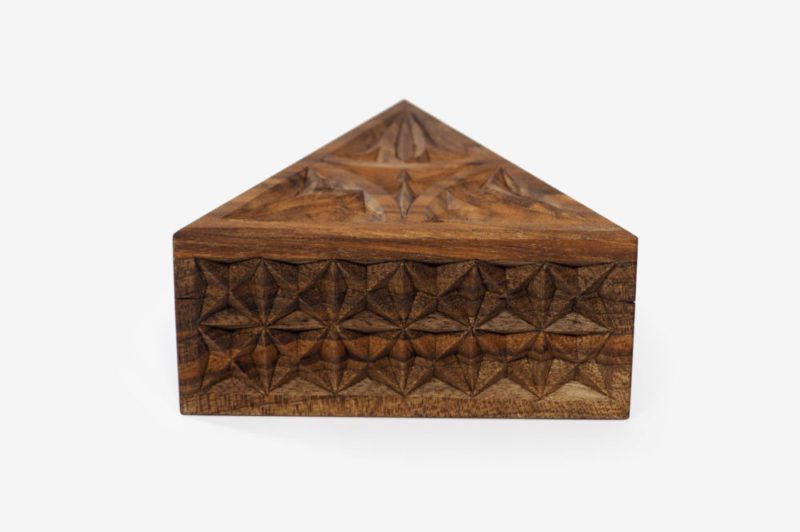 Medium Walnut Wood Triangle Box