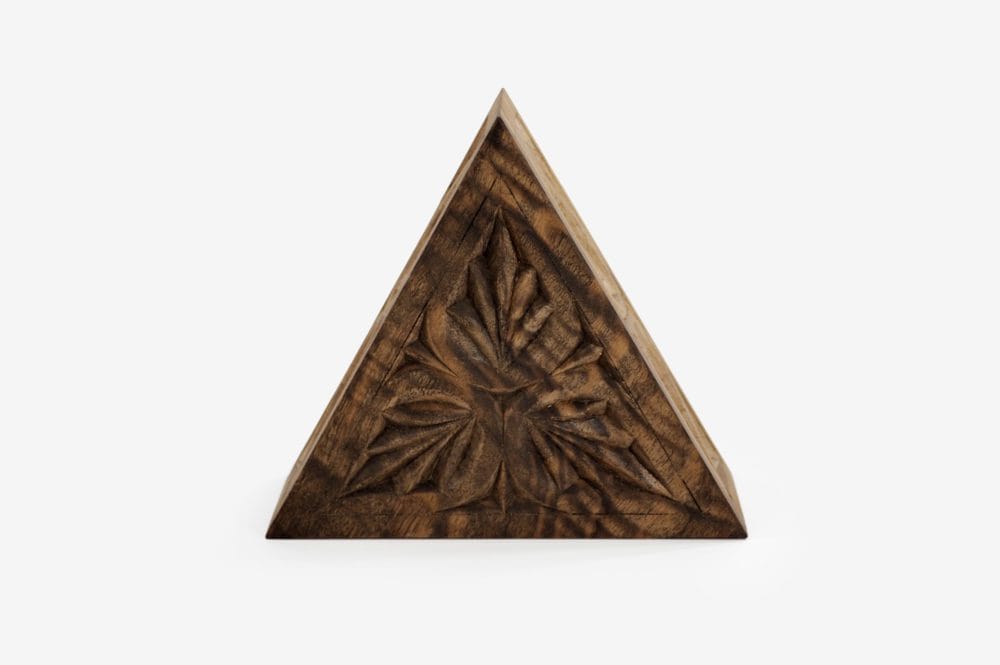 Small Walnut Wood Triangle Box - Image 4