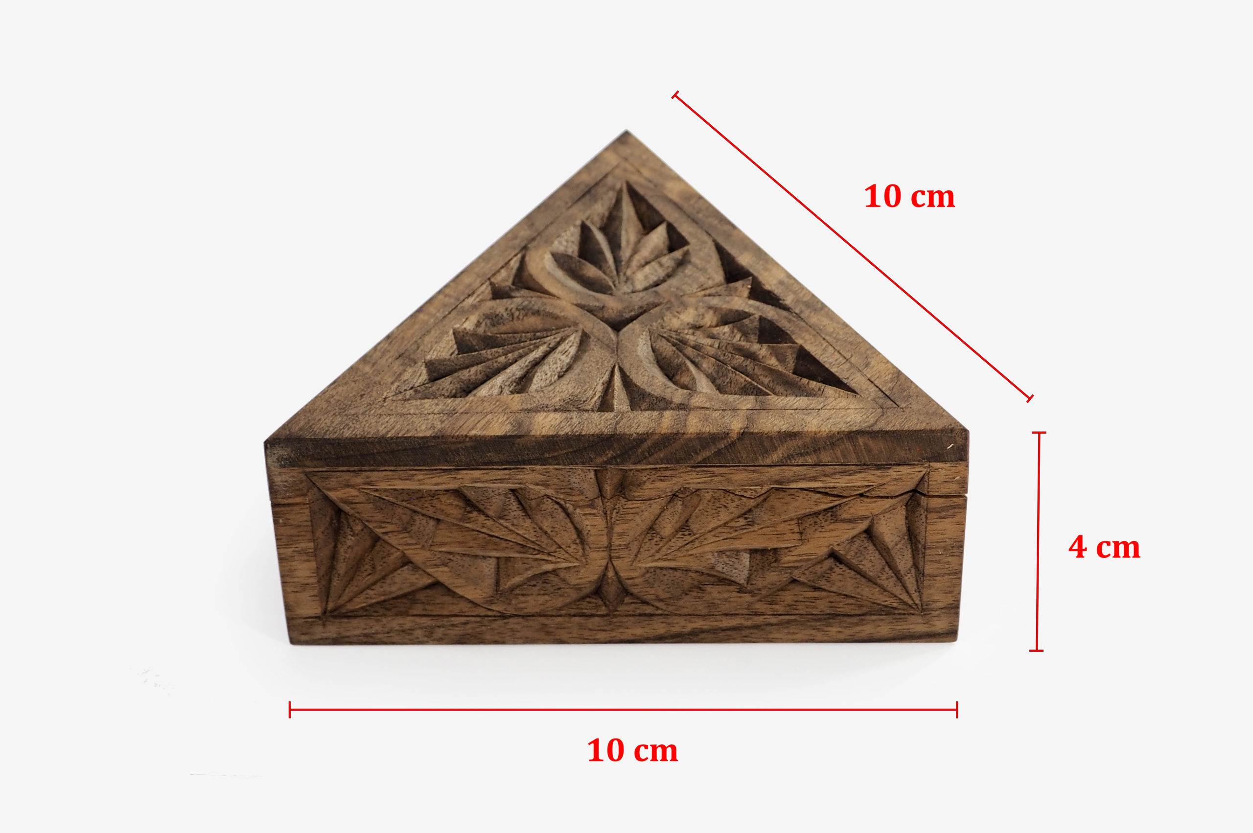 Small Walnut Wood Triangle Box - Image 6