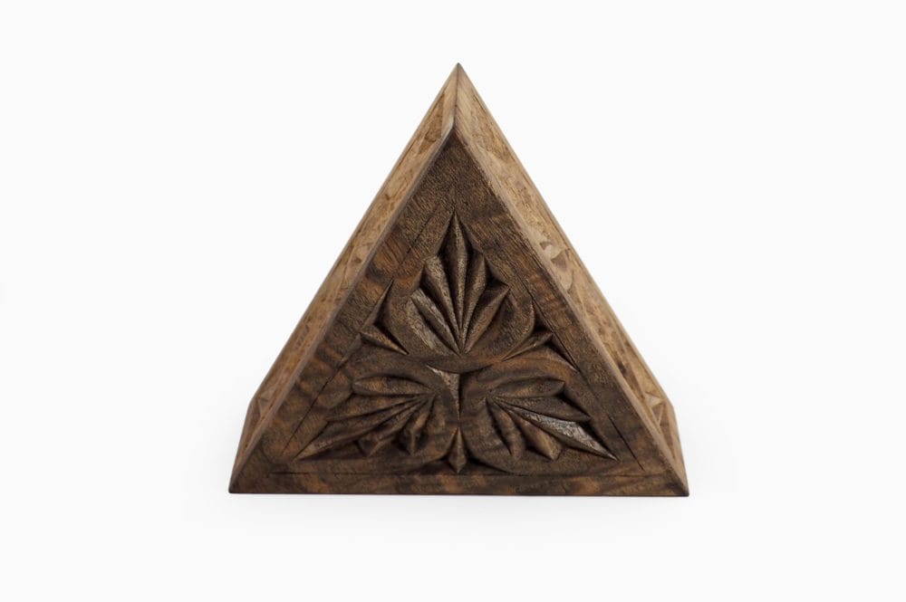 Small Walnut Wood Triangle Box - Image 4