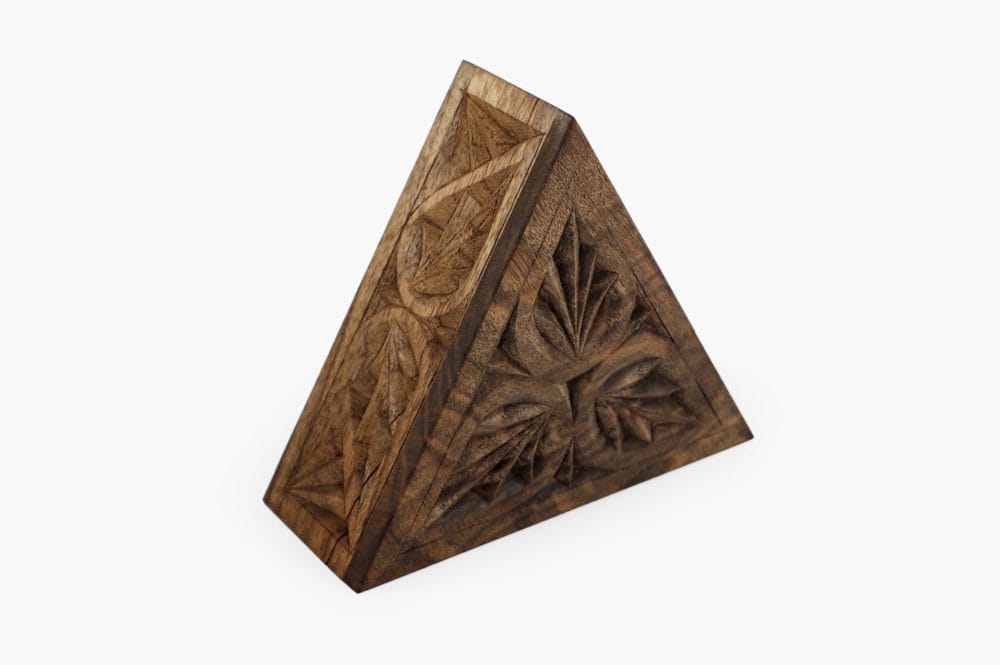 Small Walnut Wood Triangle Box - Image 5