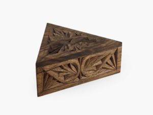 Small Walnut Wood Triangle Box