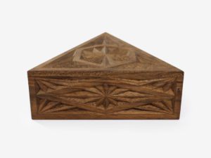 Large Walnut Wood Triangle Box