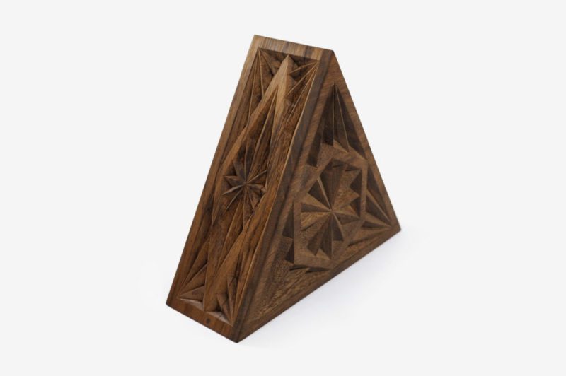 Large Walnut Wood Triangle Box - Image 4