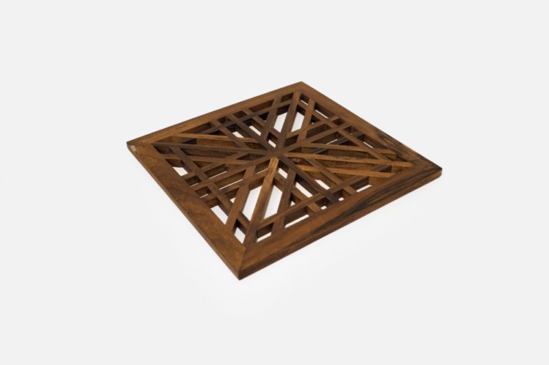 Large Square Walnut Wood Lattice - Image 3