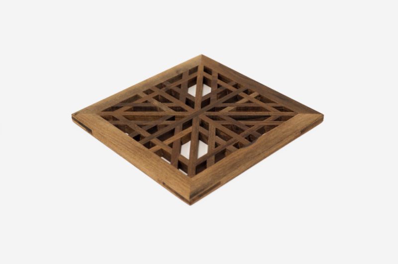 Small Square Walnut Wood Lattice - Image 2