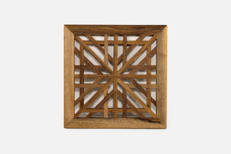 Small Square Walnut Wood Lattice