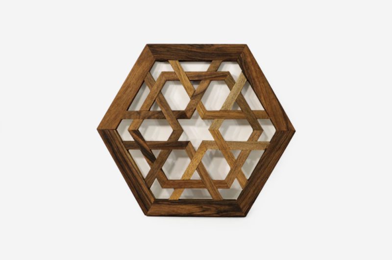 Walnut Wood Hexagonal Lattice