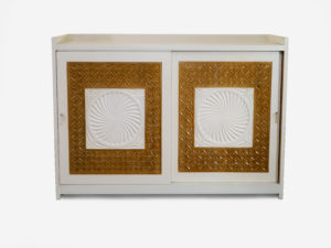 Large White/Cypress Storage Cabinet