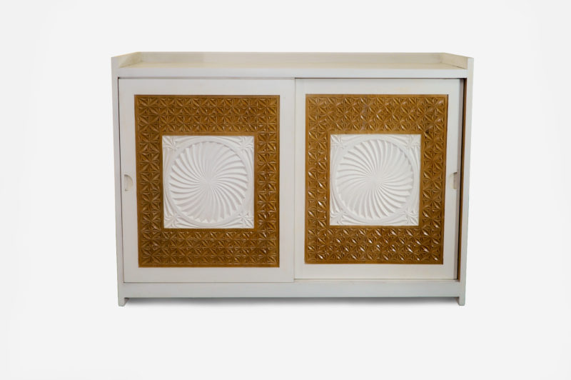 Large White/Cypress Storage Cabinet