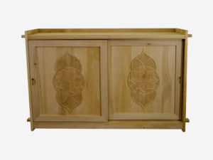 Large Cypress Wood Storage Cabinet