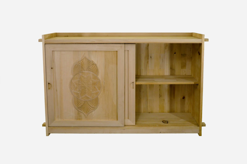 Large Cypress Wood Storage Cabinet - Image 5