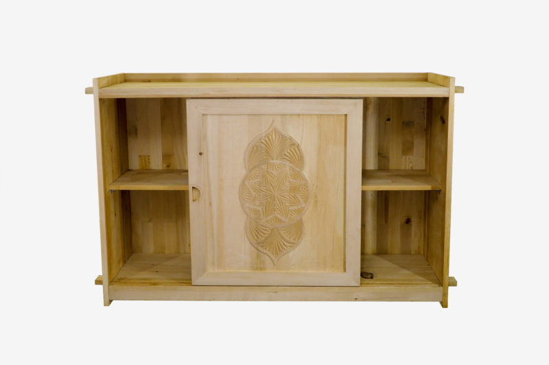 Large Cypress Wood Storage Cabinet - Image 4