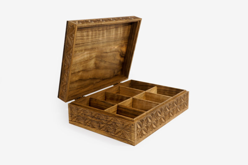 Walnut Wood Eight Sections Tea Box